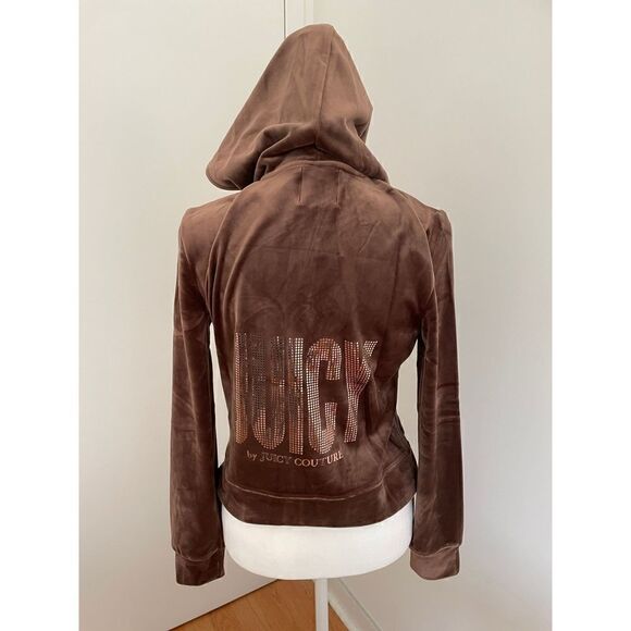NWT Juicy Couture Velour Graphic Jacket Brunette Women Size S(MSRP$65) - Picture 9 of 12
